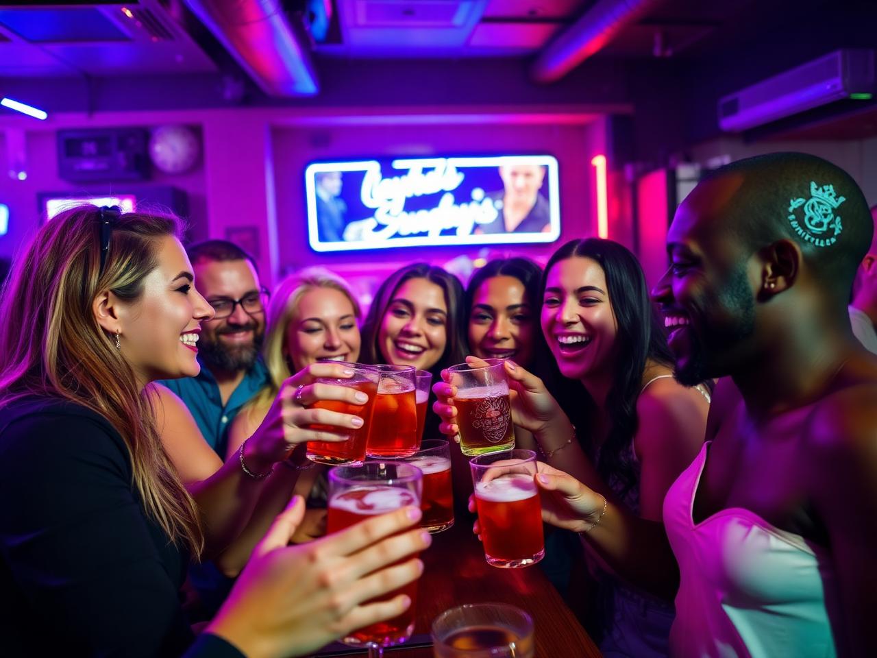 Friends enjoying drinks